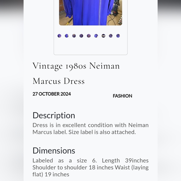 APPRAISED Neiman Marcus Dress - Picture 8 of 9